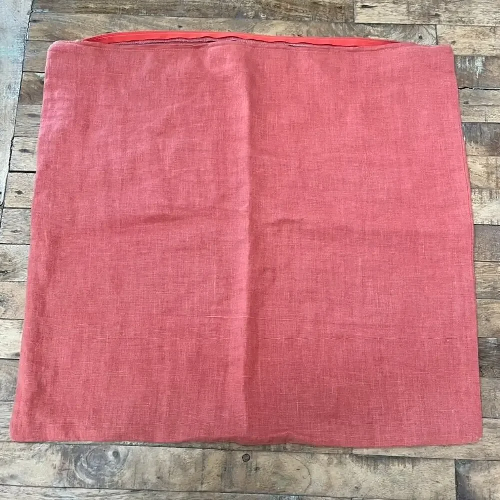 Barclay Butera Breeze Scarlet Linen Greek Key Pillow Covers 21” X 21”